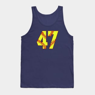 Fastpitch Softball Number 47 #47 Softball Shirt Jersey Uniform Favorite Player Biggest Fan Tank Top